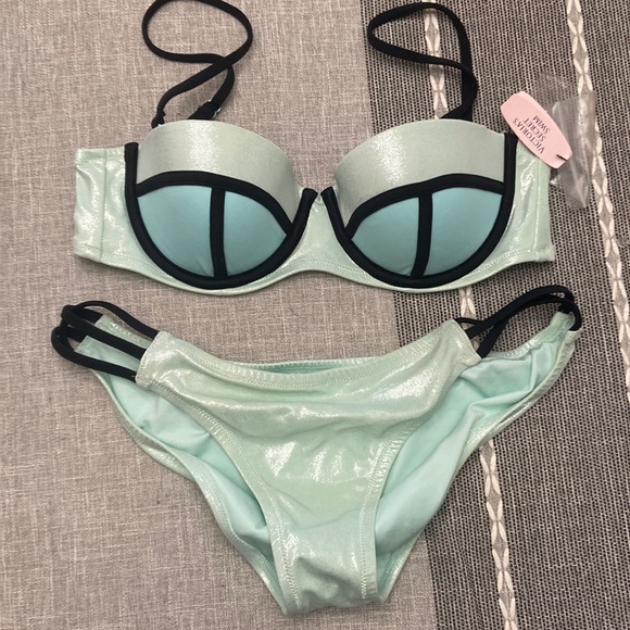 Victoria's Secret Other - Victoria’s Secret metallic colorblock bikini